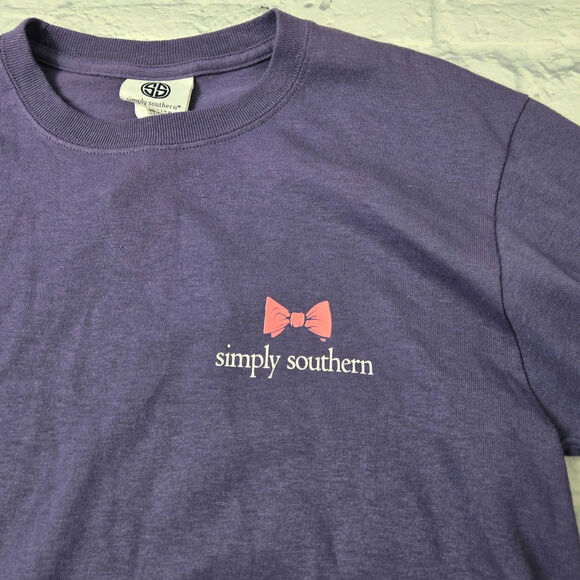 NWT Simply Southern Breast Cancer HOPE T-shirt Purple Psalm 71:14 size Small - Picture 4 of 9